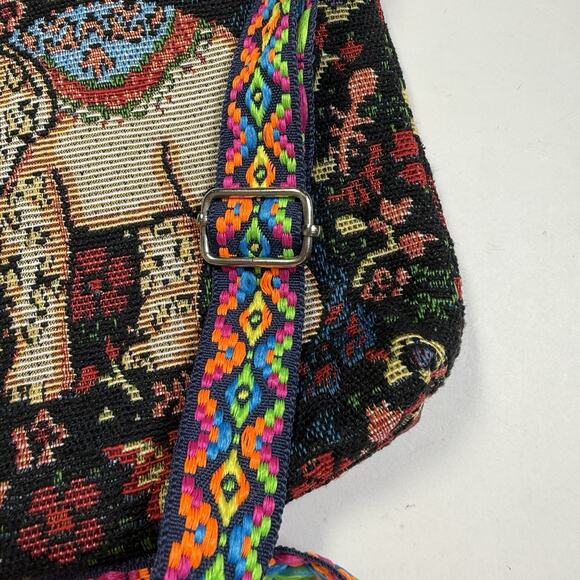 Elephant Tapestry Mid Size Shoulder Crossbody Bag Purse Retro Bohemian 90 Hippie - Picture 8 of 10